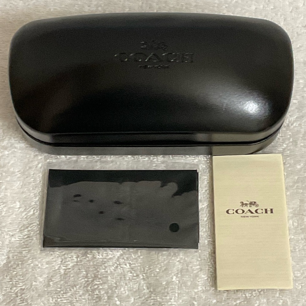 Coach Original Black Sunglasses Case Hard Clamshell W/Cleaning Cloth.